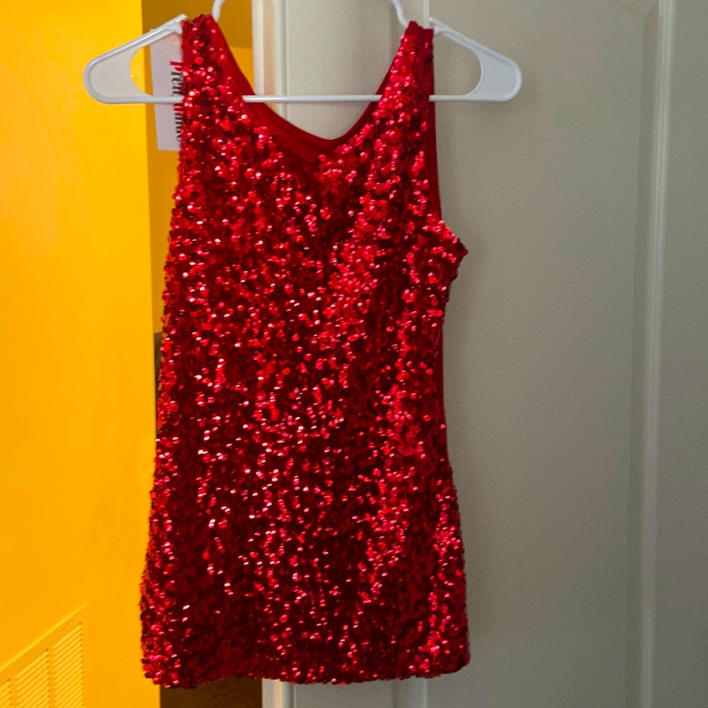 Red sequin top nwt